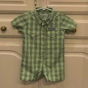 Columbia Cotton Plaid Romper, 3/6 months